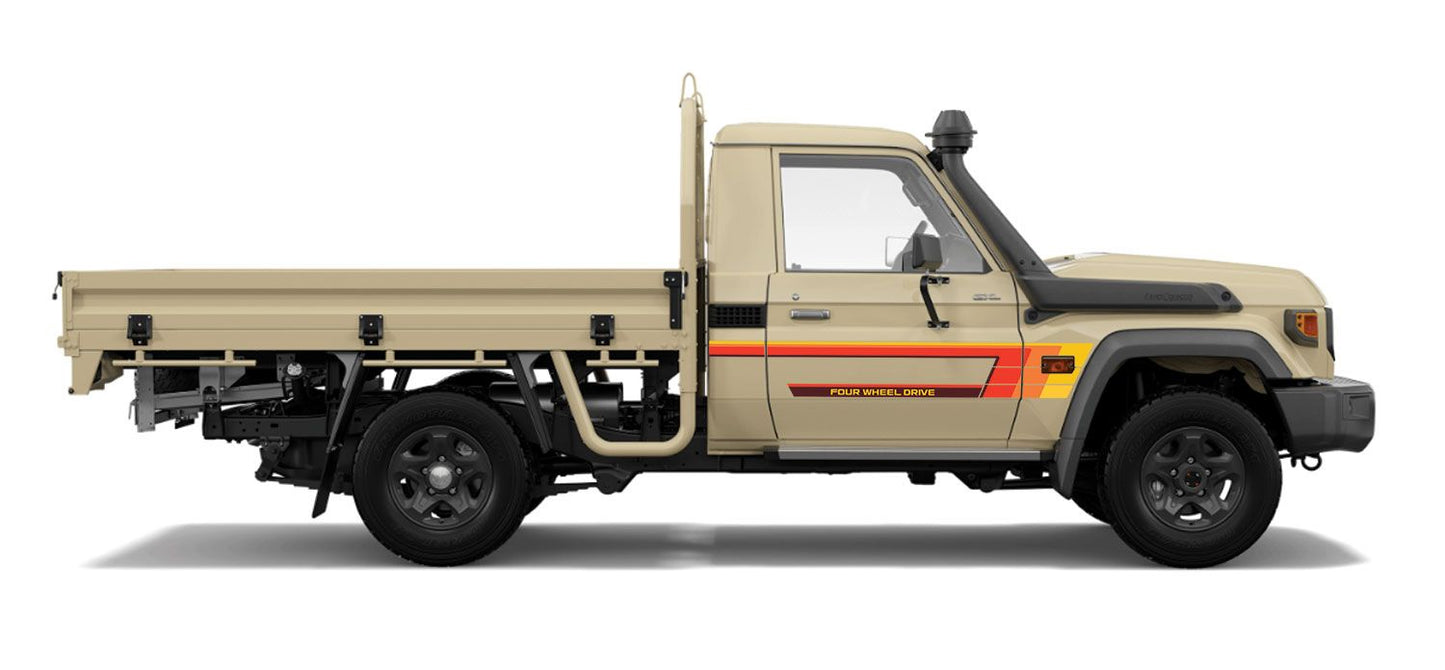 70 Series Land Cruiser Decal Body Stripe Kit (Tweed) - 75/79 Series Single Cab (1985-)