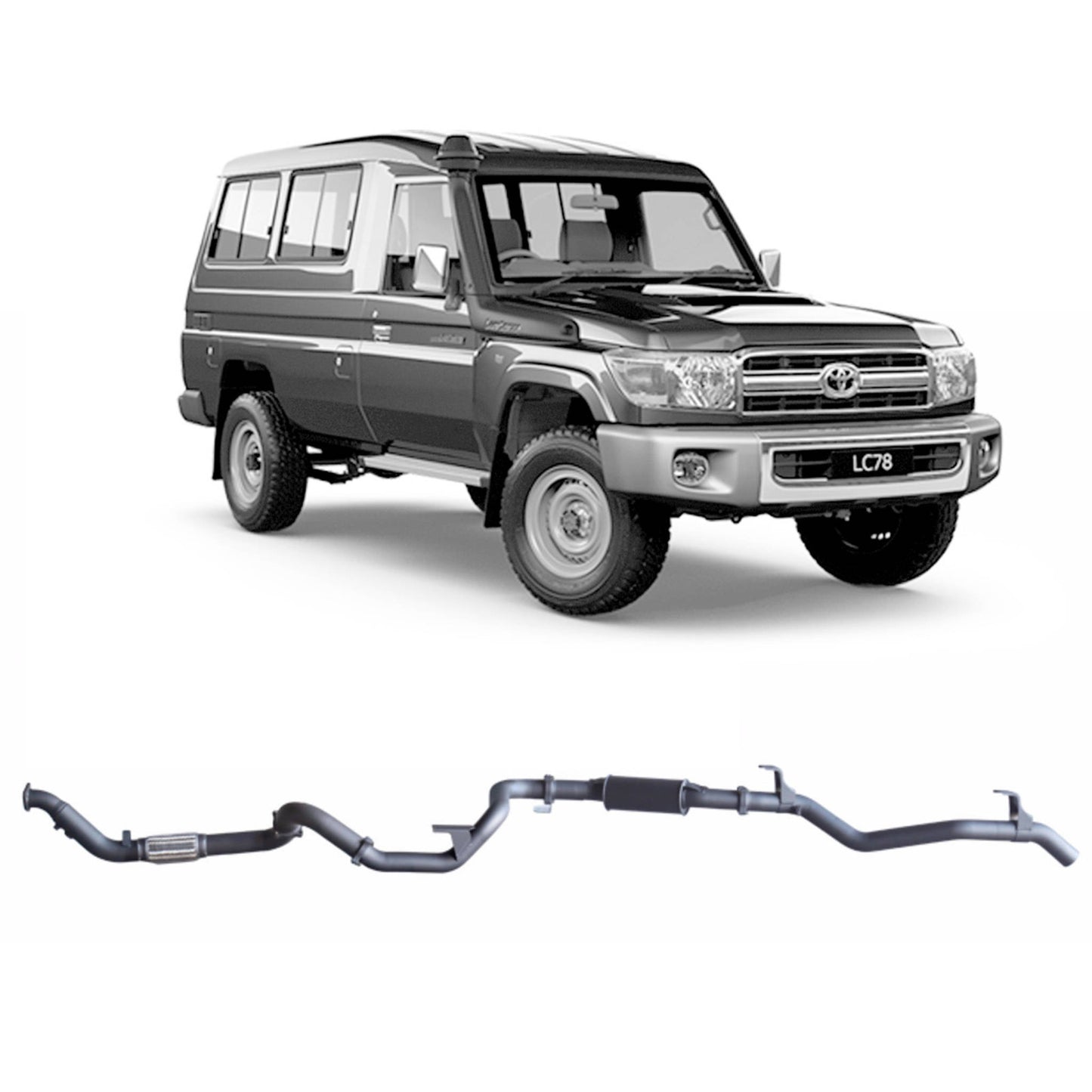 Extreme Duty 3" Turbo Back Exhaust - 78 Series Troop Carrier (03/2007 - 10/2016)