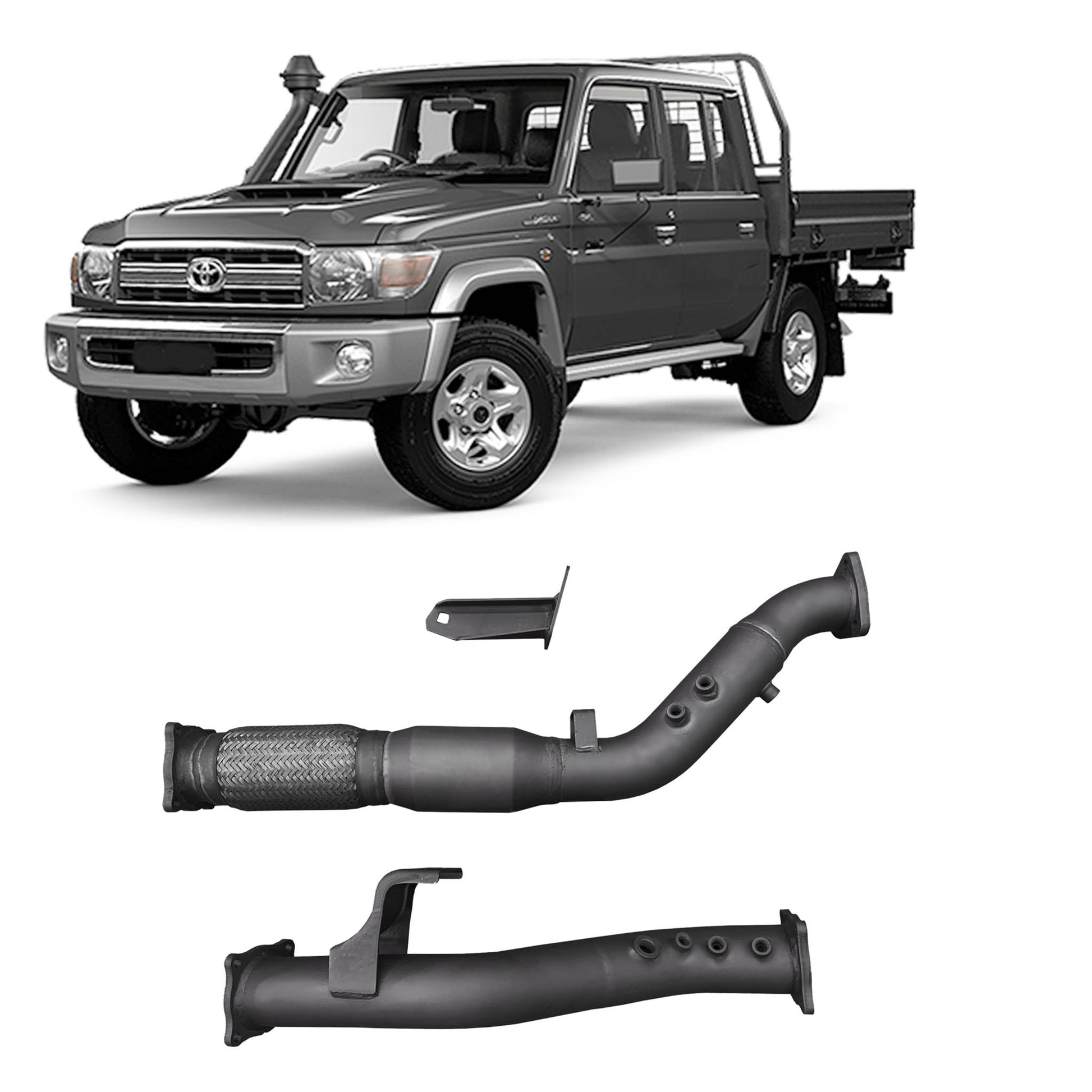 Extreme Duty 3" Exhaust DPF Adaptor Kit for the Toyota LandCruiser 76 Series Wagon, 79 Series Single & Dual Cab (view 2)